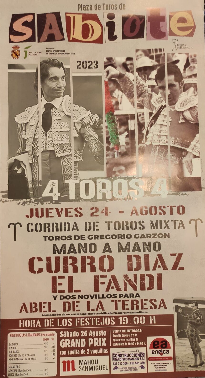 Curro Díaz-El Fandi, mano a mano en Sabiote