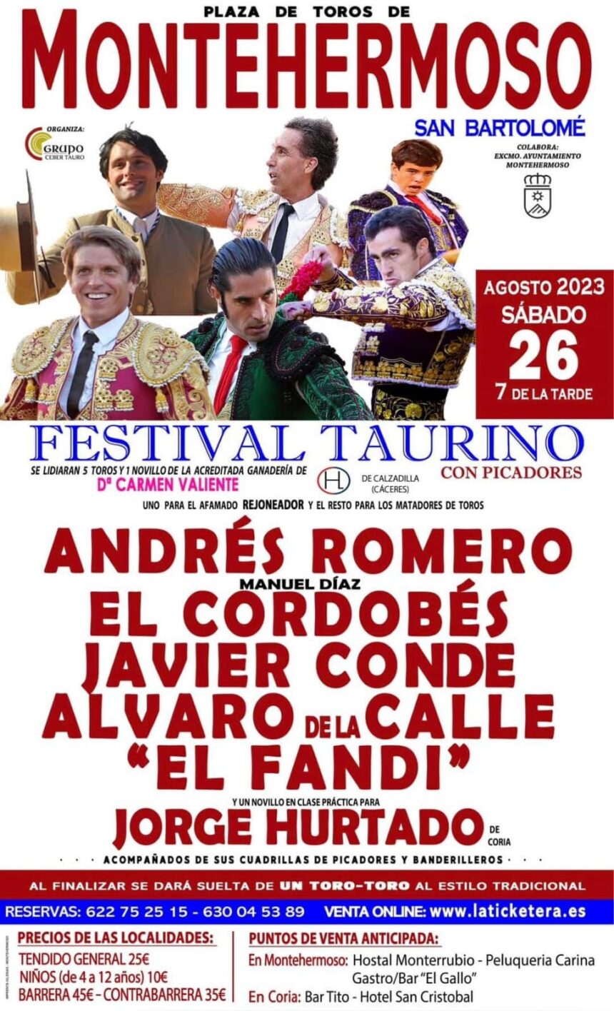 Festival taurino con picadores en Montehermoso