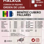 Orden de lidia para la corrida de rejones de Málaga